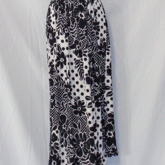 BEACH FASHION HAWAIIAN BLACK  FLORAL PRINT FULL LENGTH SUNDRESS L - Picture 3 of 6